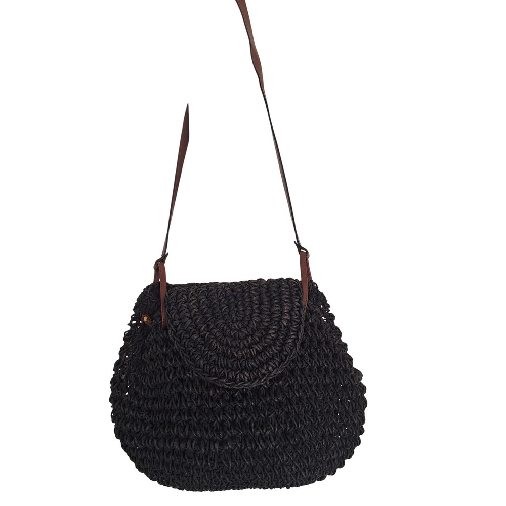 Cara Bella black straw bags